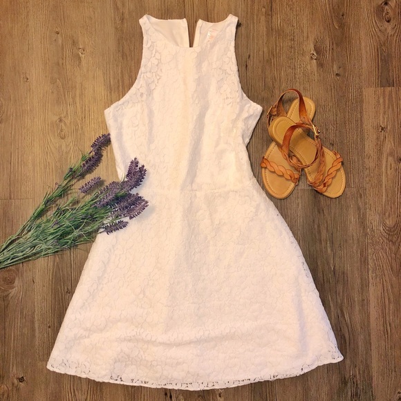 Dresses & Skirts - Tank top lace dress in white